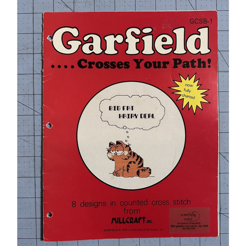 Garfield "Crosses Your Path" Cross Stitch craft booklet By Millcraft 1978